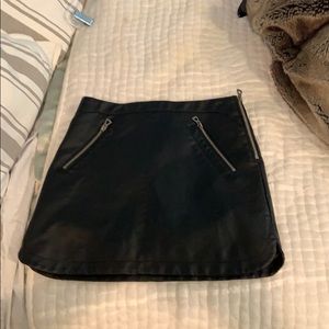 Silence + Noise Faux Leather Black Mini Skirt
